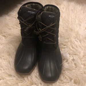 Black Sperry Duck Boots